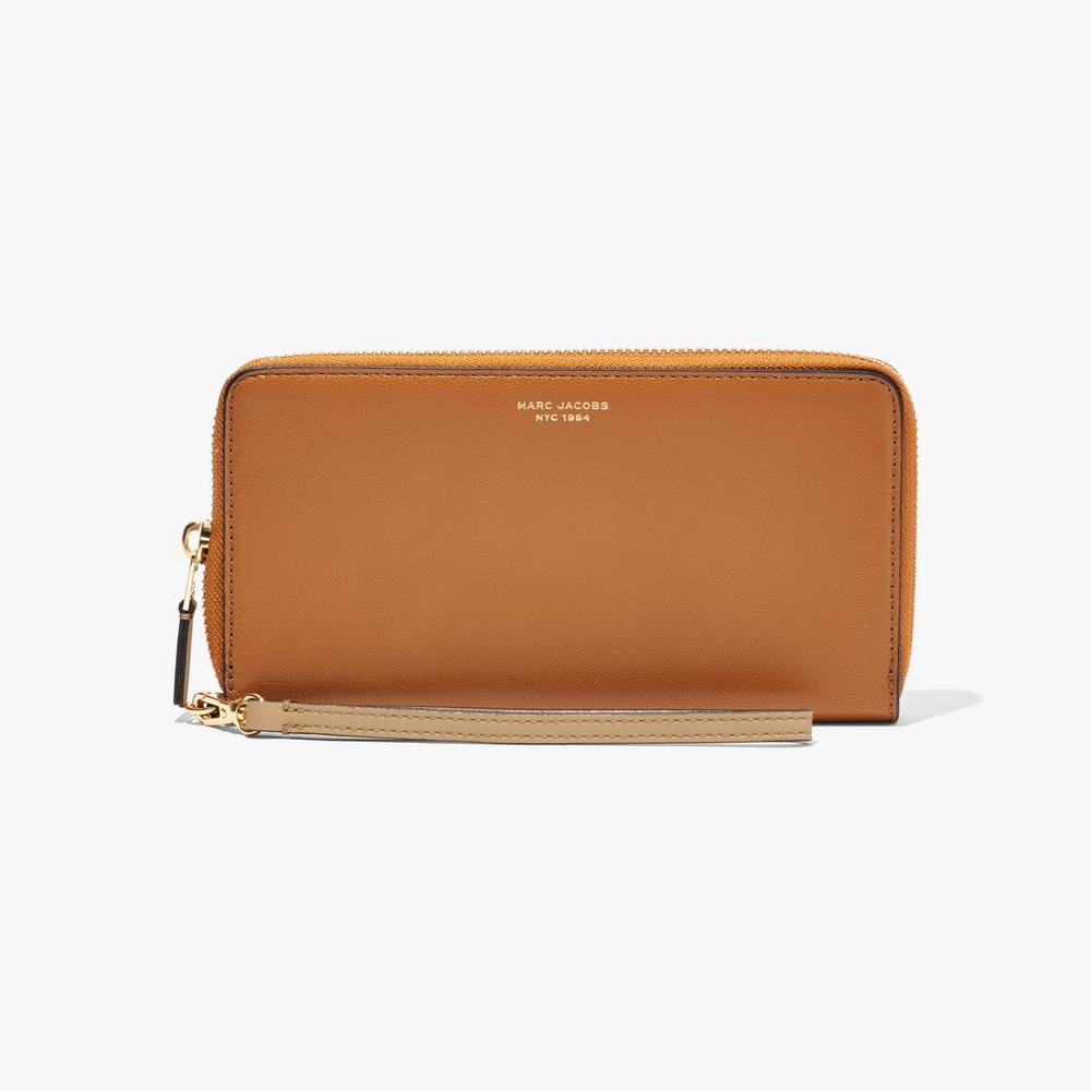 Carteras Pequeñas Marc Jacobs Slim 84 Colorblock Continental Wristlet Mujer Marrom Multicolor | 93514PKEX