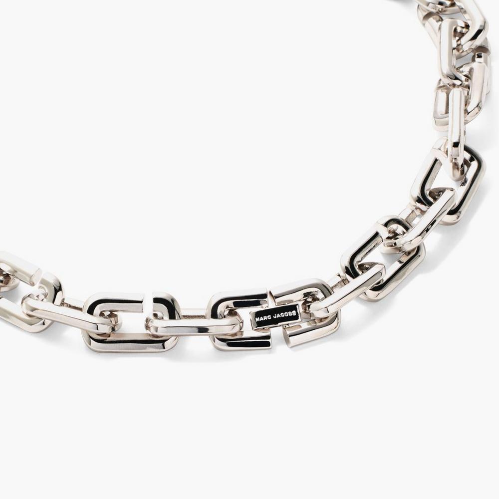 Collar Marc Jacobs J Marc Chain Link Mujer Plateados | 56470MVOF