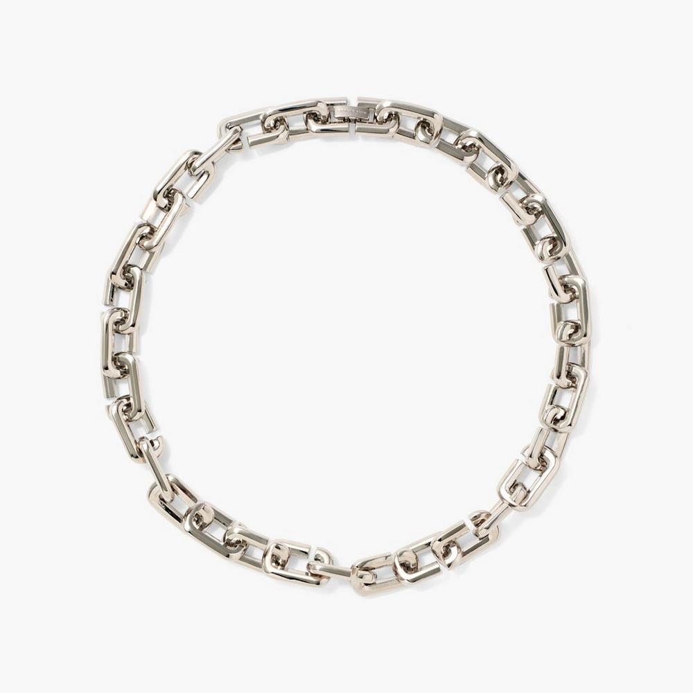 Collar Marc Jacobs J Marc Chain Link Mujer Plateados | 56470MVOF