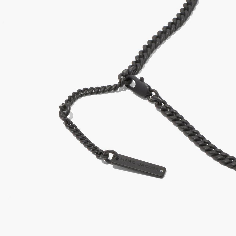 Collar Marc Jacobs Monogram Chain DTM Mujer Negros | 03952YGHK