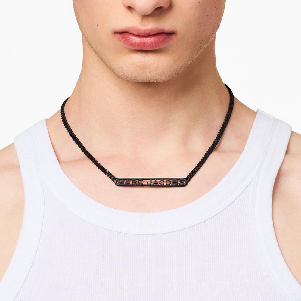 Collar Marc Jacobs Monogram Chain DTM Mujer Negros | 03952YGHK