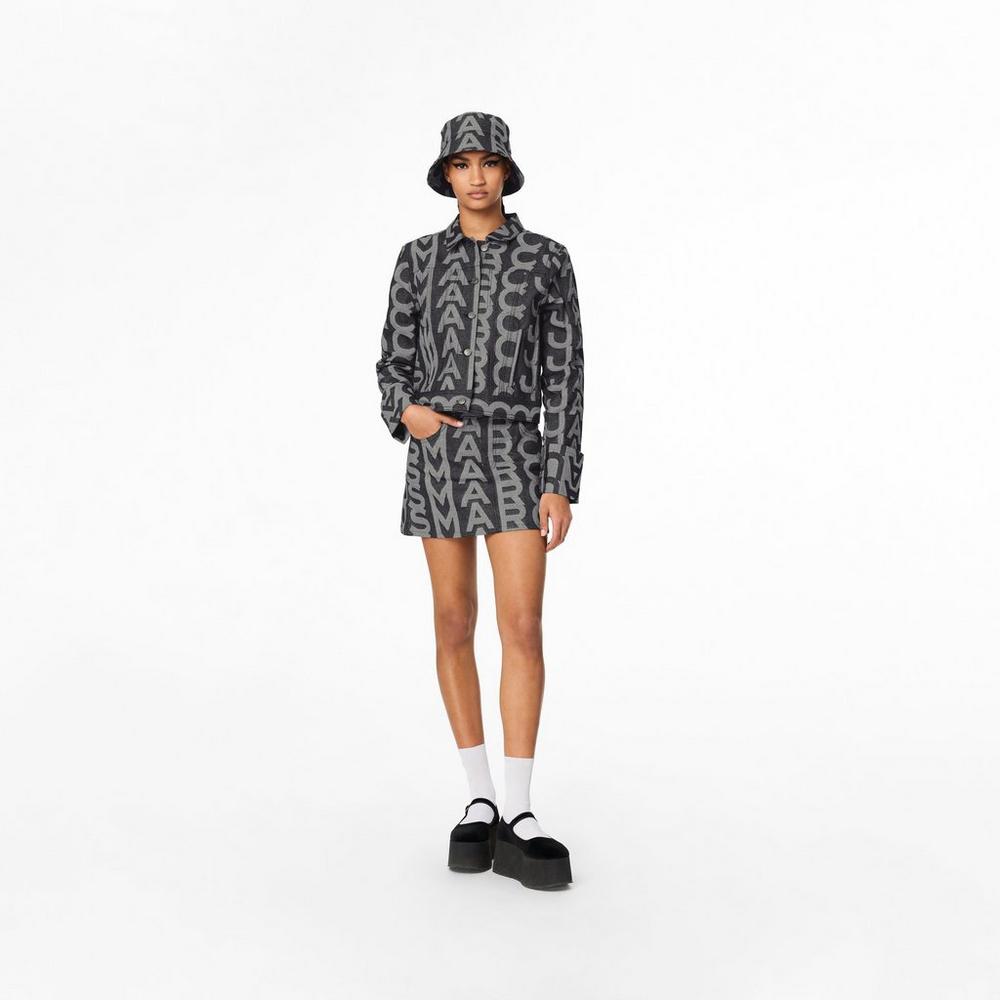 Falda Marc Jacobs Monogram Denim Mini Mujer Azules | 21983CNYZ