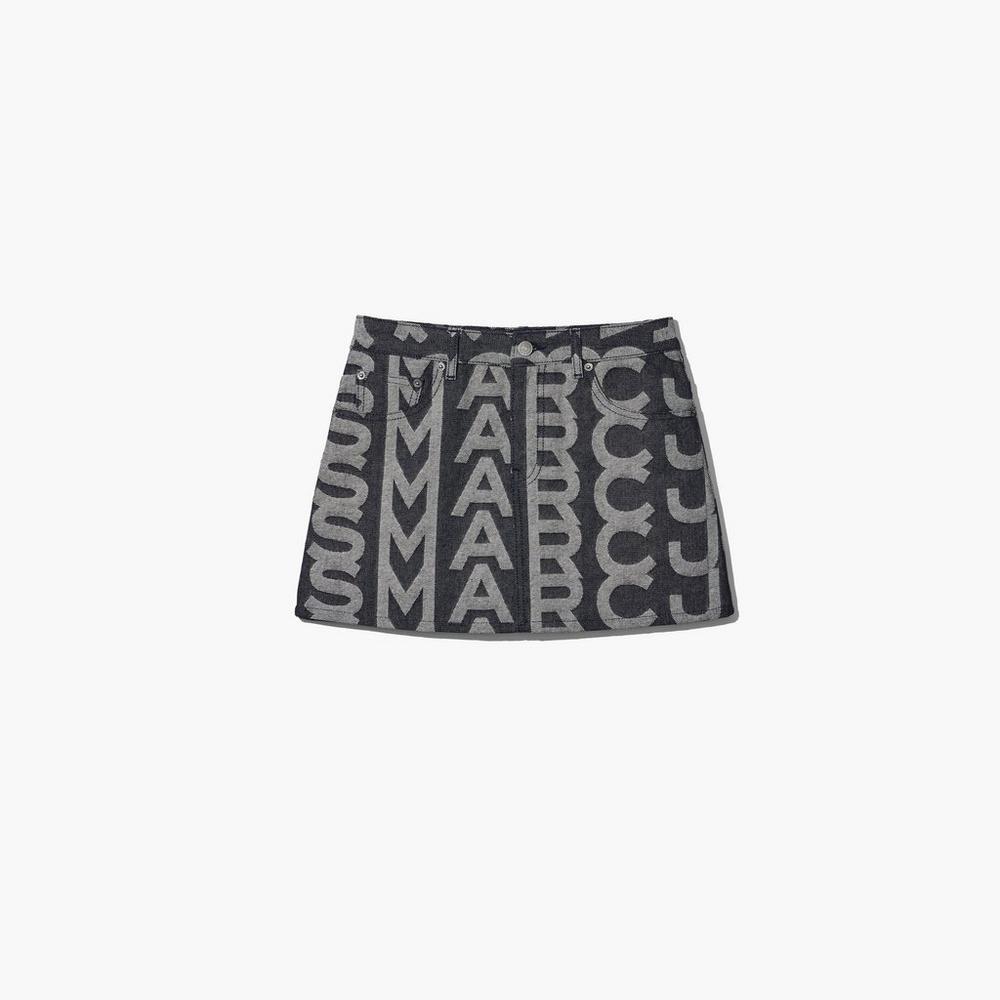 Falda Marc Jacobs Monogram Denim Mini Mujer Azules | 21983CNYZ