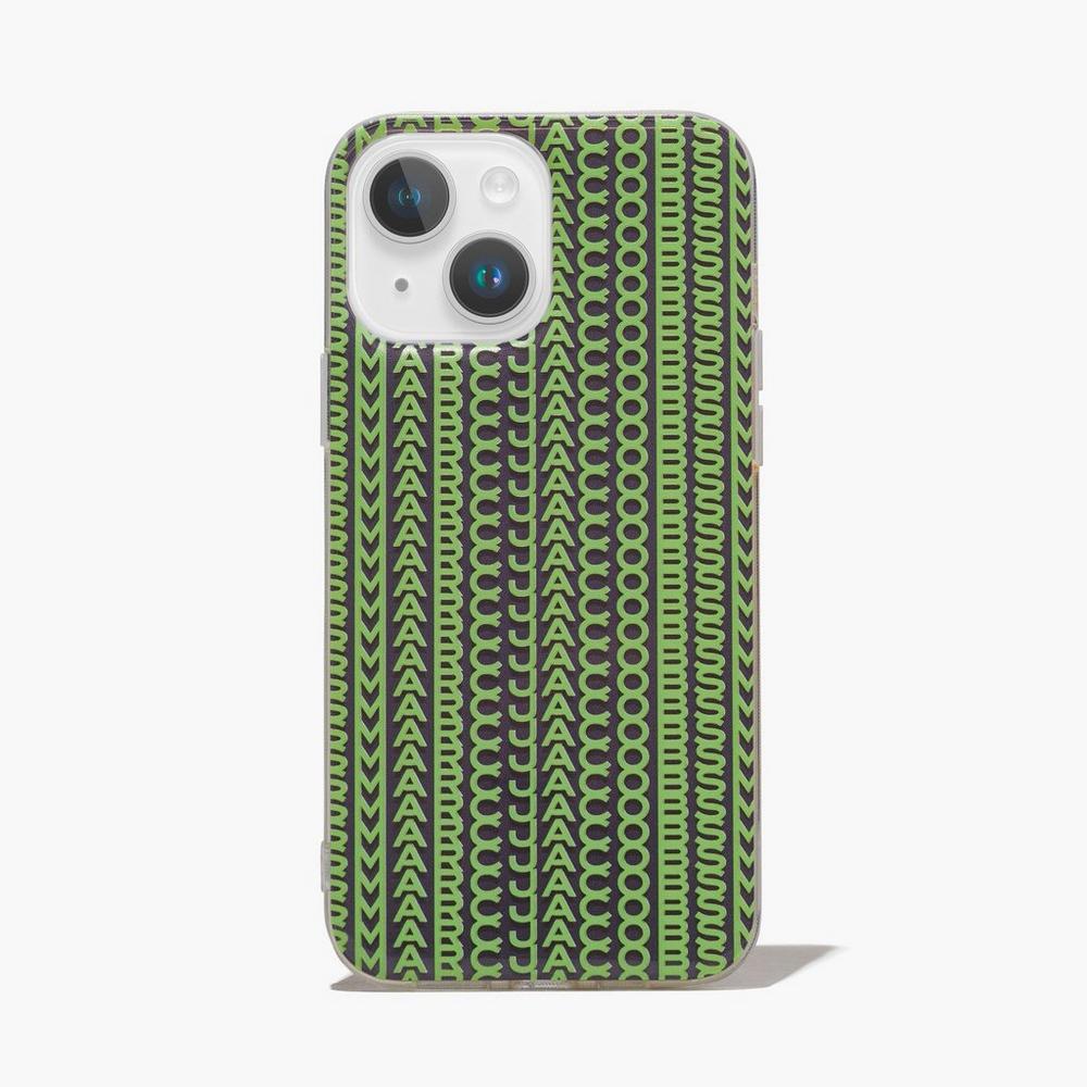 Fundas Para Celular Marc Jacobs Monogram iPhone Case 14 Max Mujer Grises Verdes | 90476BMEI