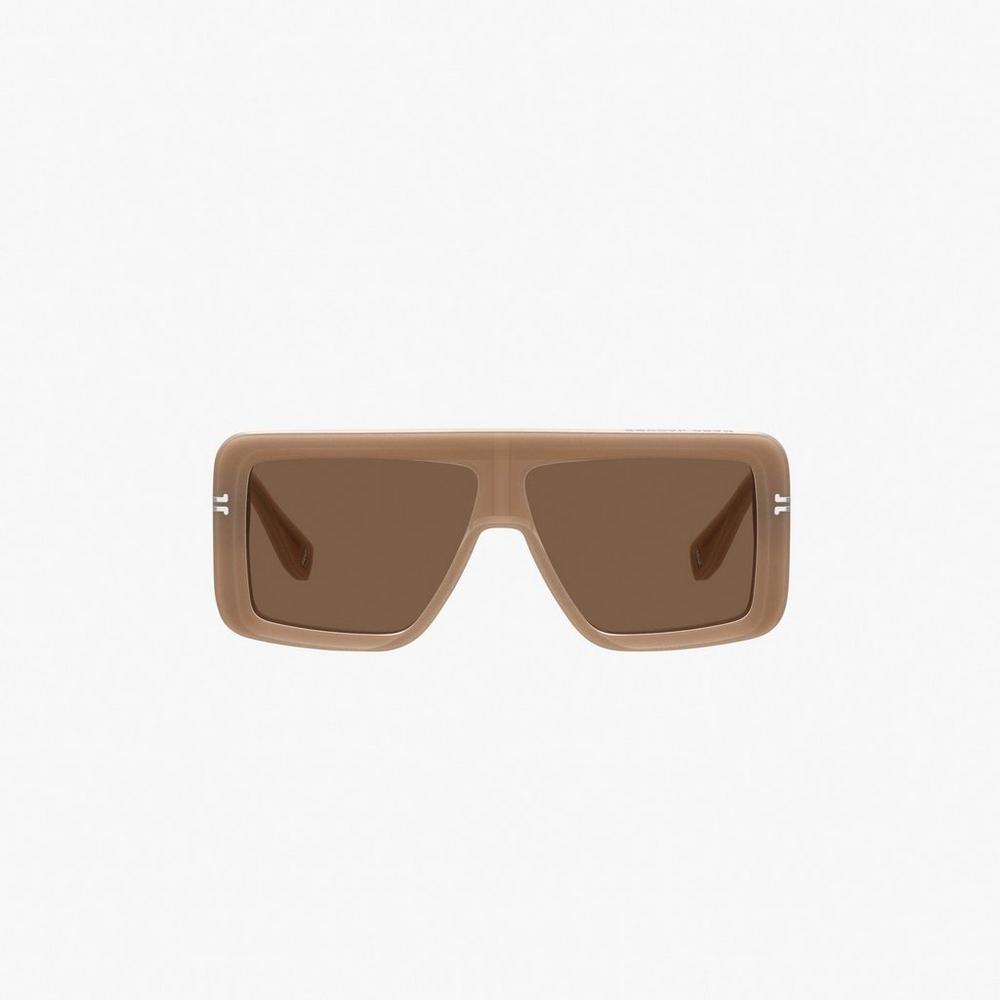 Lentes De Sol Marc Jacobs Icon Rectangular Mujer Marrom | 42639UEYQ