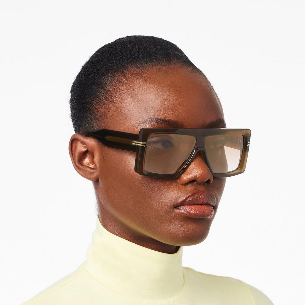 Lentes De Sol Marc Jacobs Icon Rectangular Mujer Verde Oliva | 57914RBUF