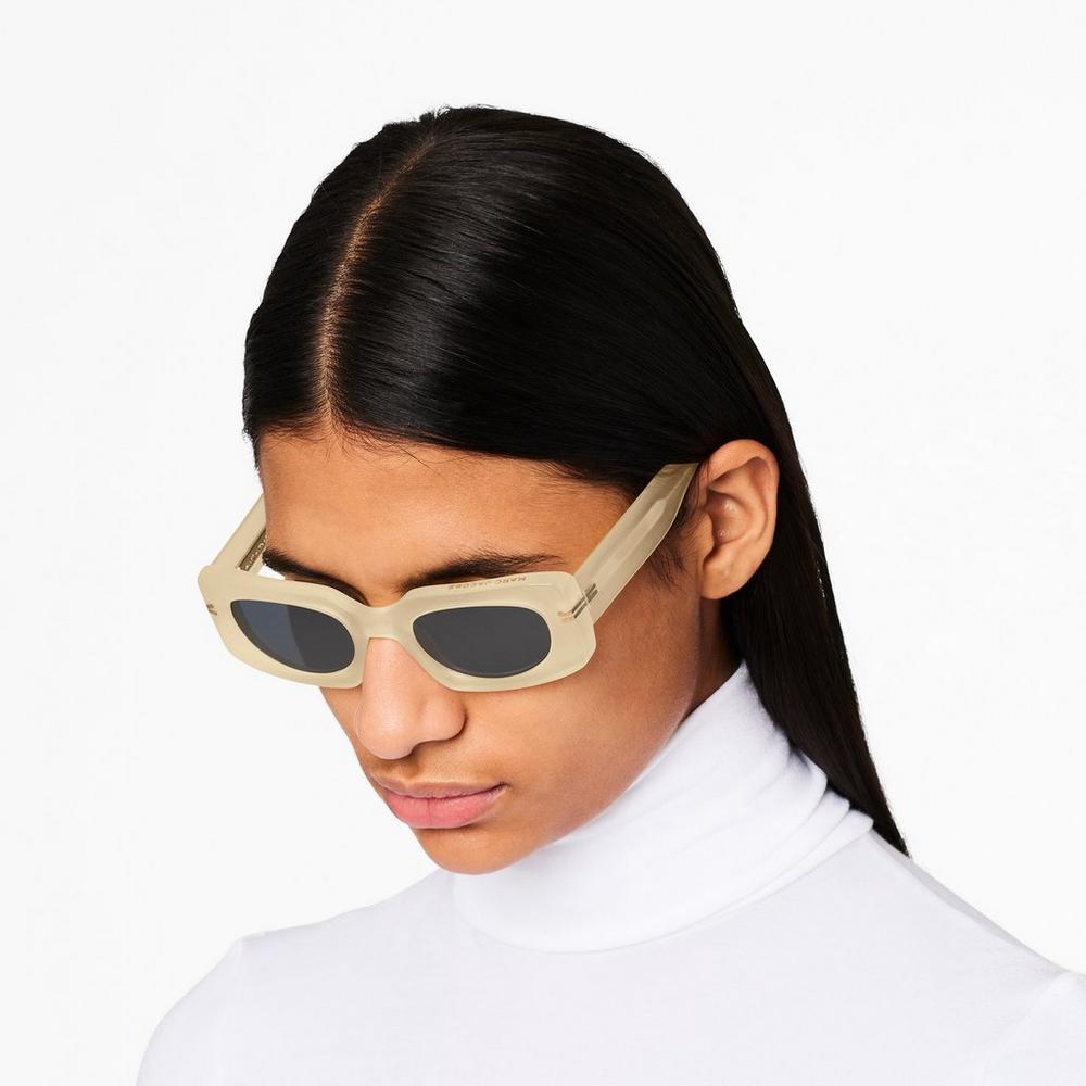Lentes De Sol Marc Jacobs Icon Rectangular Mujer Amarillos | 58042EKPB