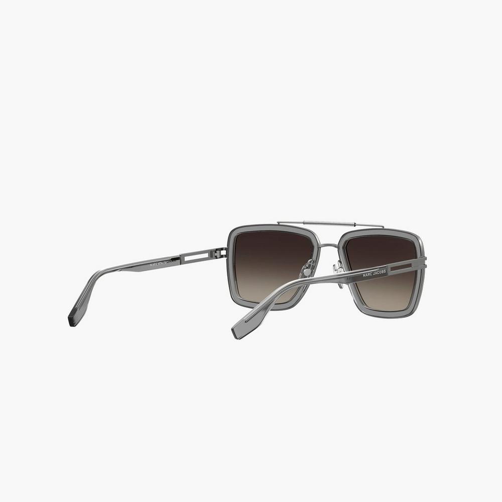 Lentes De Sol Marc Jacobs Icon Square Pilot Mujer Grises | 90843ZBFJ