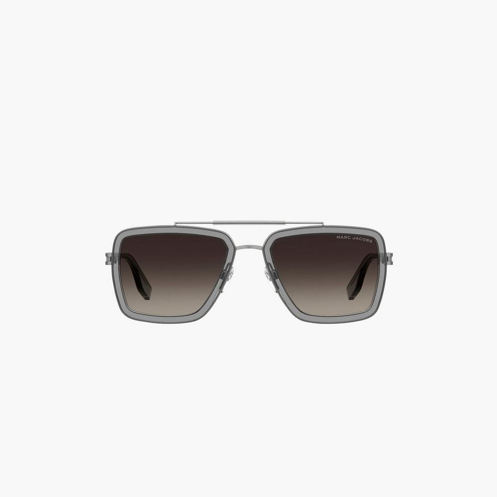 Lentes De Sol Marc Jacobs Icon Square Pilot Mujer Grises | 90843ZBFJ