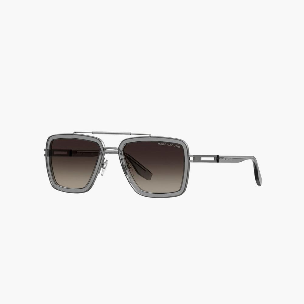 Lentes De Sol Marc Jacobs Icon Square Pilot Mujer Grises | 90843ZBFJ