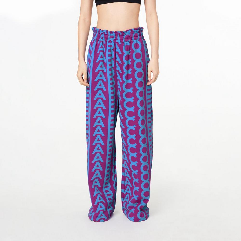 Pantalones Marc Jacobs Monogram Oversized Sweatpants Mujer Morados Azules | 95437WBAR