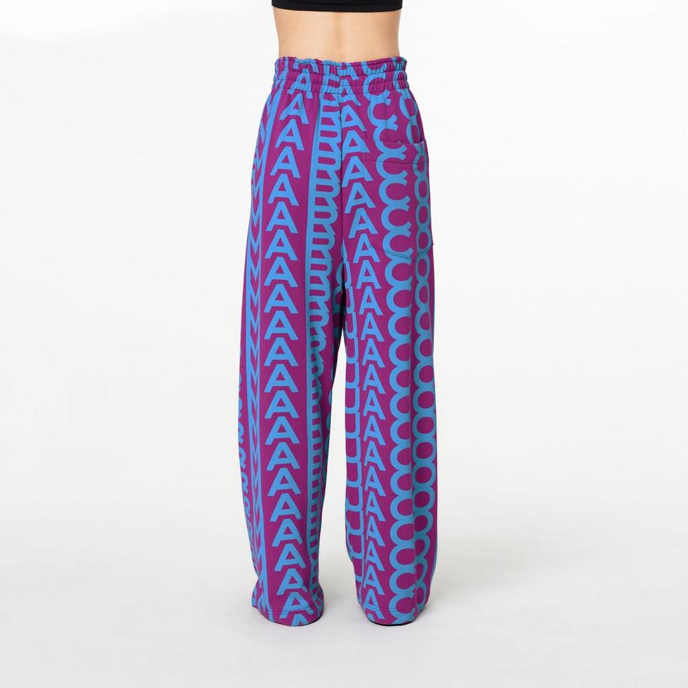 Pantalones Marc Jacobs Monogram Oversized Sweatpants Mujer Morados Azules | 95437WBAR