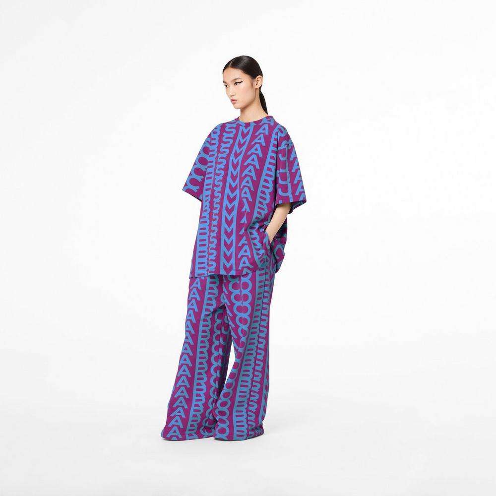 Pantalones Marc Jacobs Monogram Oversized Sweatpants Mujer Morados Azules | 95437WBAR
