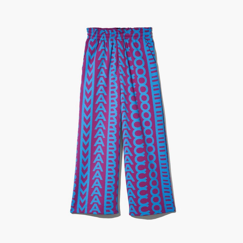 Pantalones Marc Jacobs Monogram Oversized Sweatpants Mujer Morados Azules | 95437WBAR