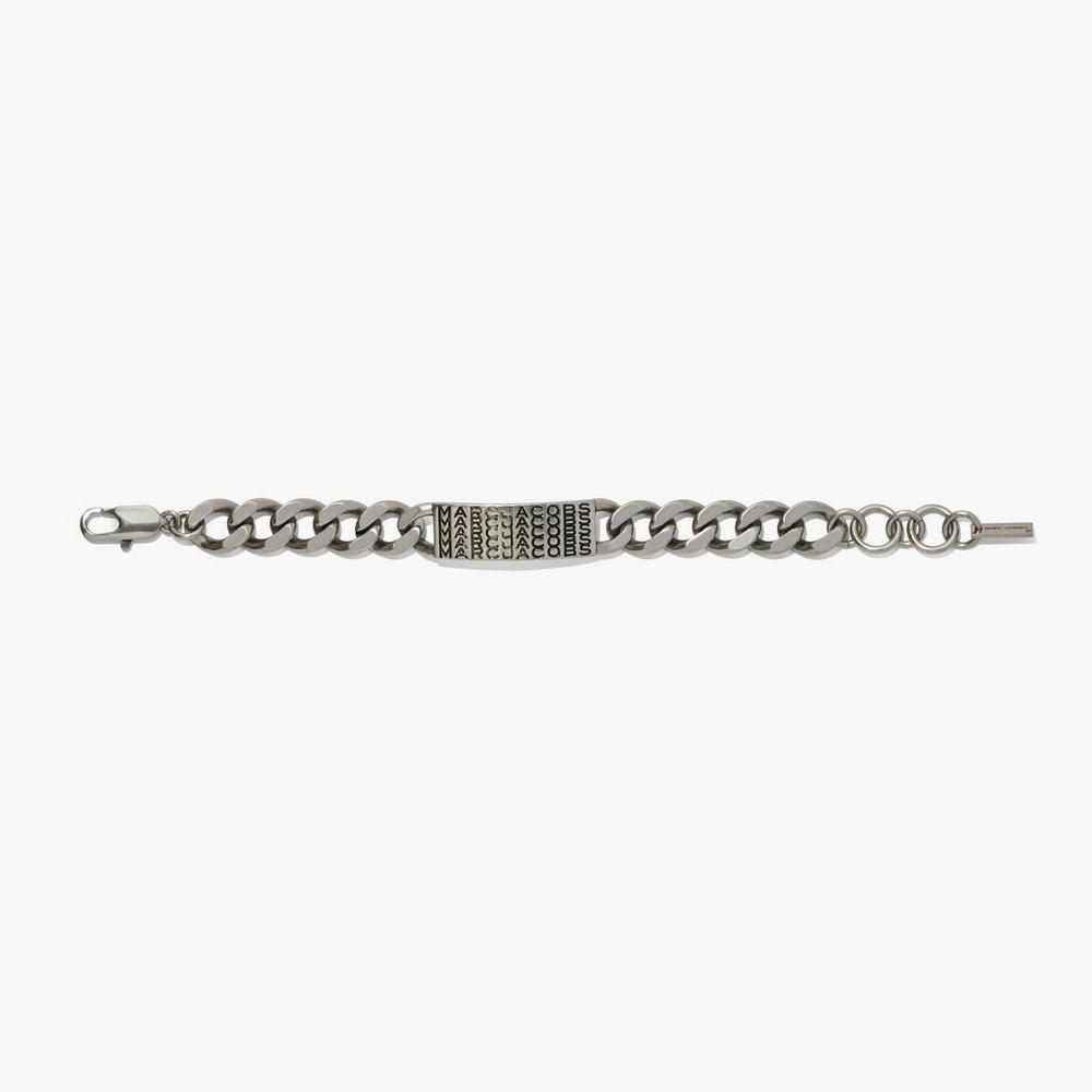 Pulsera Marc Jacobs Barcode Monogram ID Chain Mujer Plateados | 67309KDSU