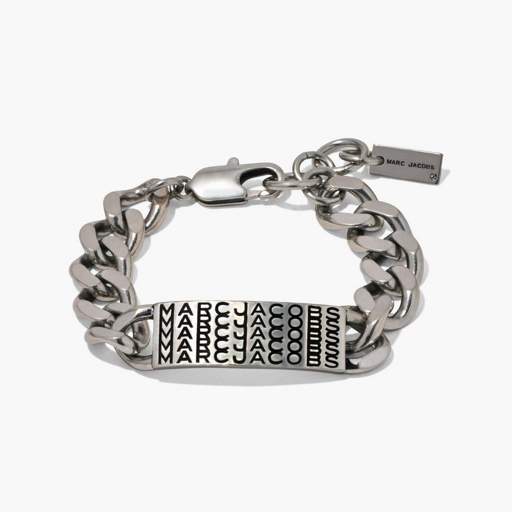 Pulsera Marc Jacobs Barcode Monogram ID Chain Mujer Plateados | 67309KDSU