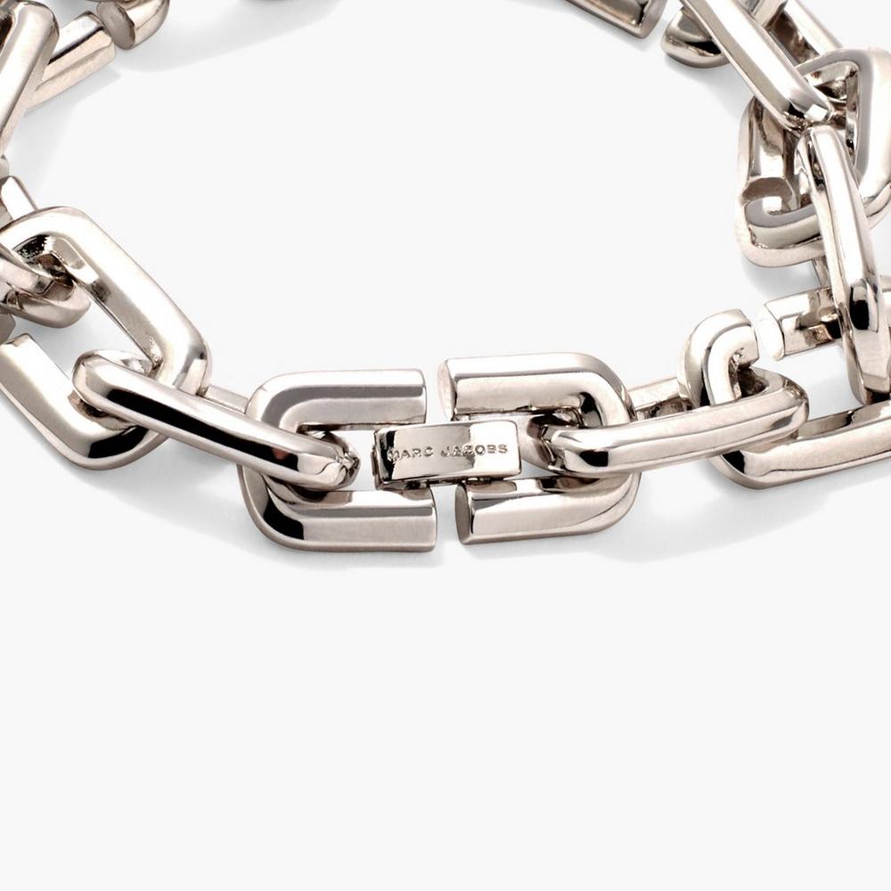 Pulsera Marc Jacobs J Marc Chain Link Mujer Plateados | 49205NHPS