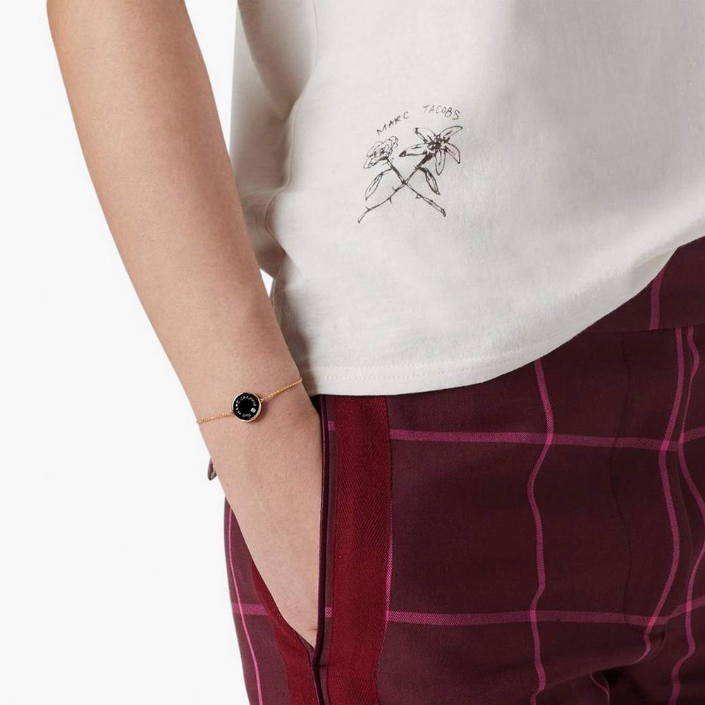 Pulsera Marc Jacobs Medallion Mujer Negros Dorados | 02863SPKU