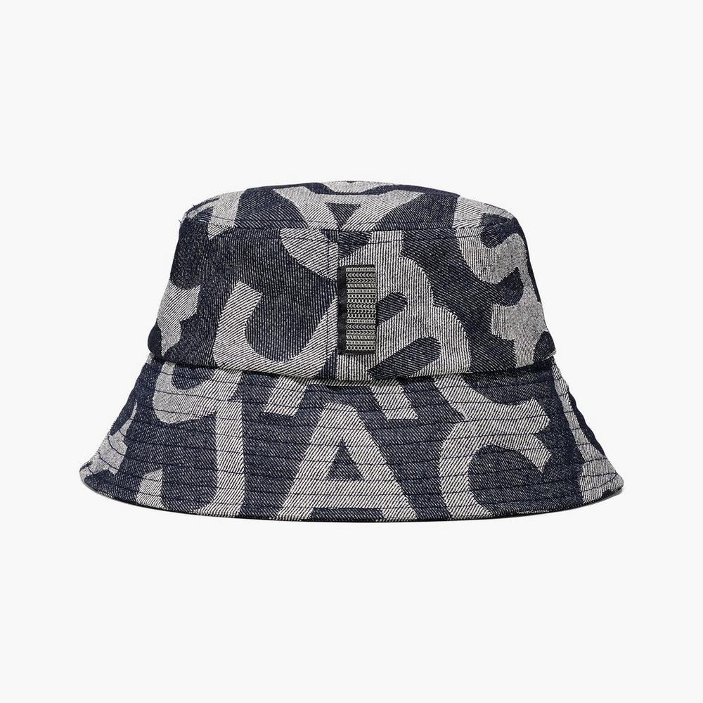 Sombreros Marc Jacobs Monogram Denim Bucket Mujer Azules | 62340IQFA