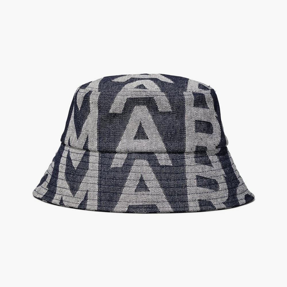 Sombreros Marc Jacobs Monogram Denim Bucket Mujer Azules | 62340IQFA