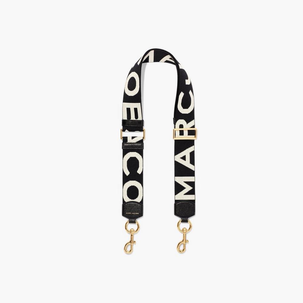 Strap Marc Jacobs Logo Webbing Mujer Negros Blancos | 04196BTWV
