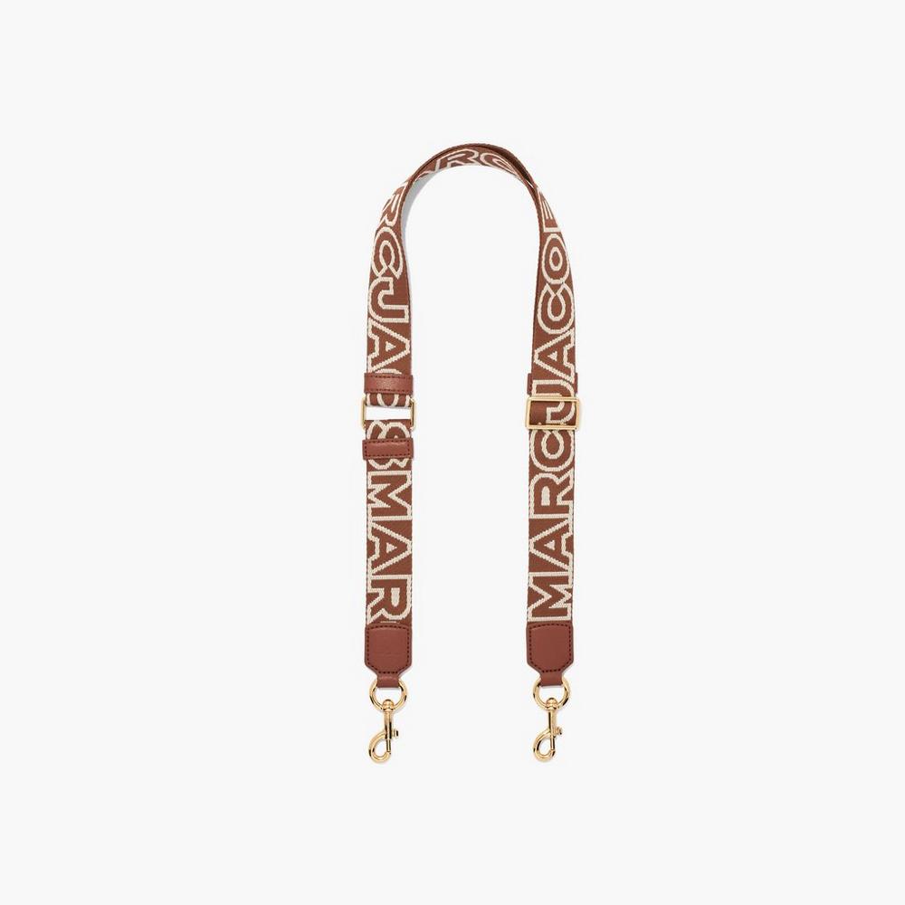 Strap Marc Jacobs Thin Outline Logo Webbing Mujer Marrom Multicolor | 65897BYCA