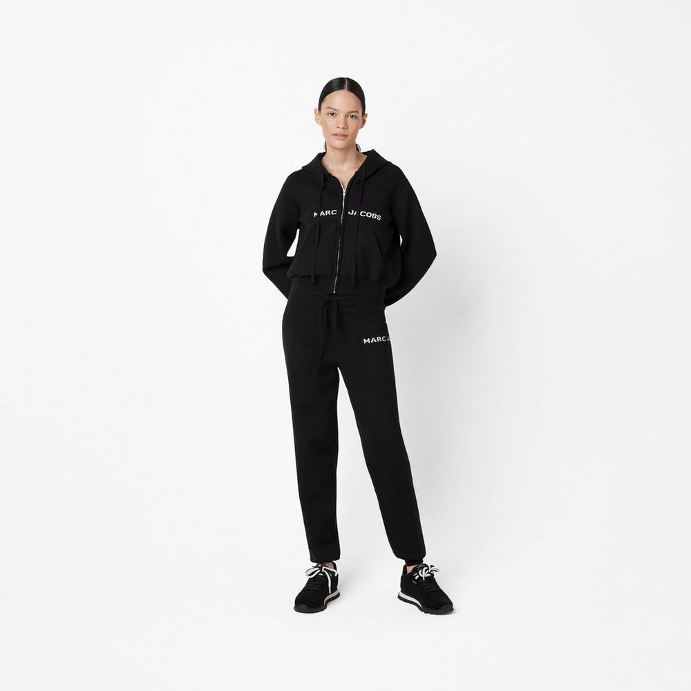 Sudadera Con Capucha Marc Jacobs Cropped Zip Mujer Negros | 97805BPVO