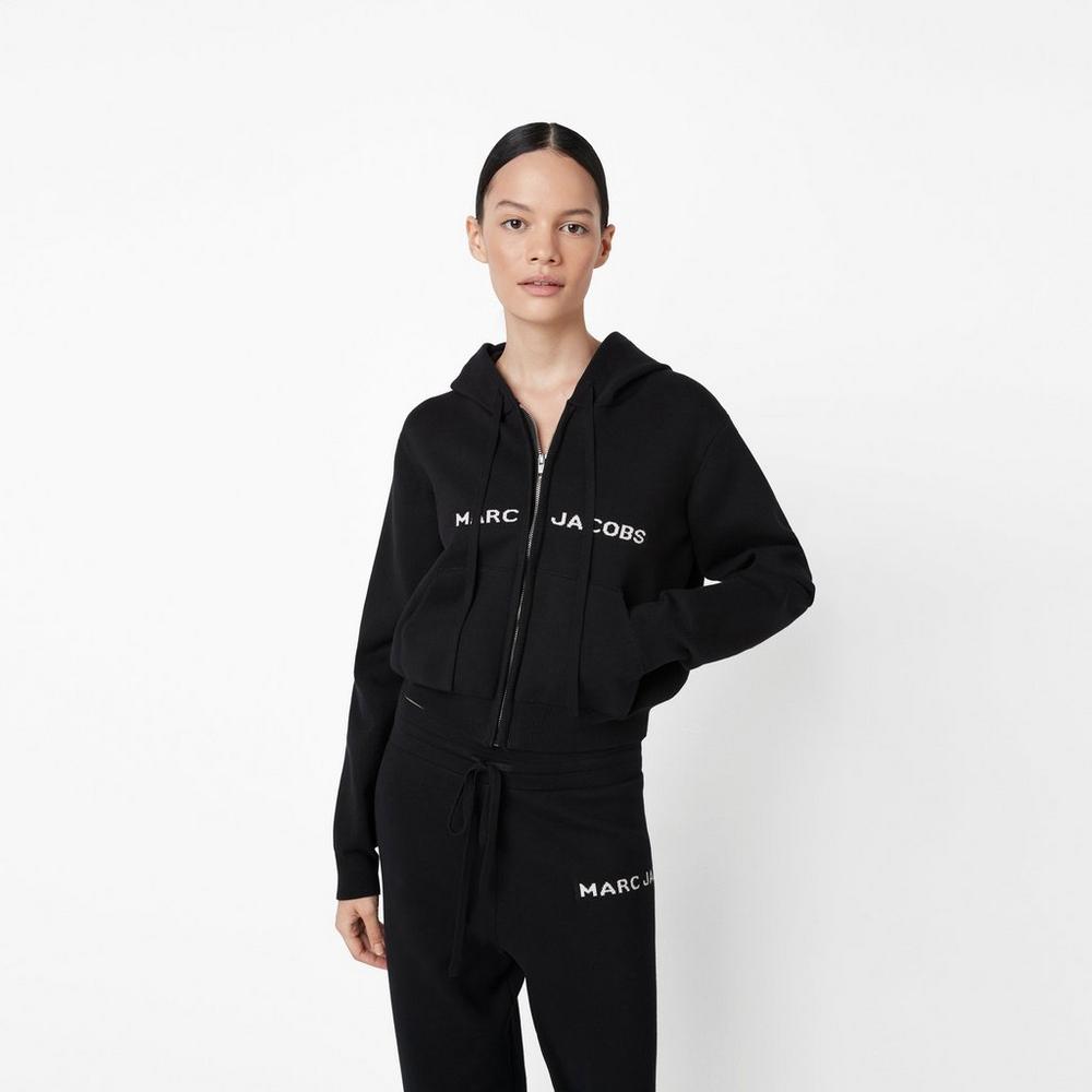 Sudadera Con Capucha Marc Jacobs Cropped Zip Mujer Negros | 97805BPVO