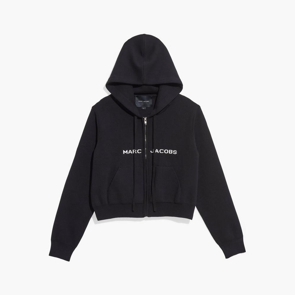 Sudadera Con Capucha Marc Jacobs Cropped Zip Mujer Negros | 97805BPVO