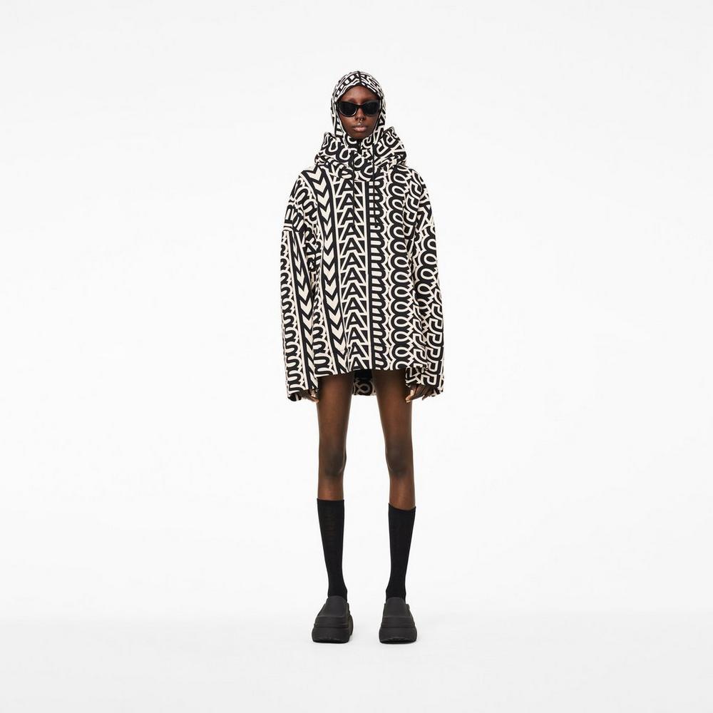 Sudadera Con Capucha Marc Jacobs Monogram Oversized Mujer Negros | 14826KCOR