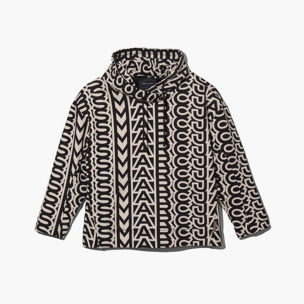 Sudadera Con Capucha Marc Jacobs Monogram Oversized Mujer Negros | 14826KCOR