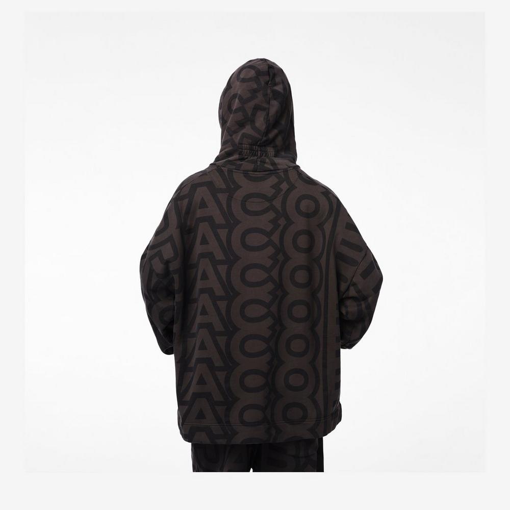 Sudadera Con Capucha Marc Jacobs Monogram Oversized Mujer Negros | 39486YUXT