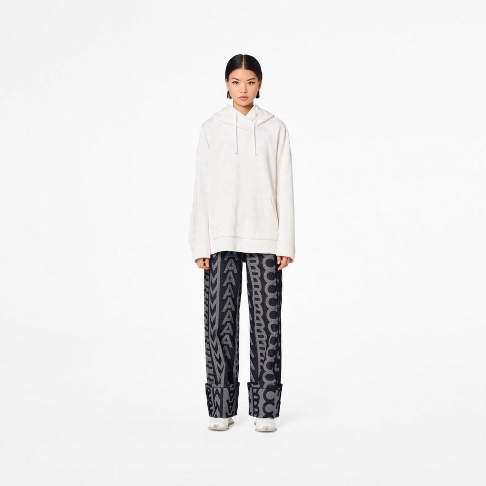 Sudadera Con Capucha Marc Jacobs Monogram Oversized Mujer Blancos | 47296UGMK