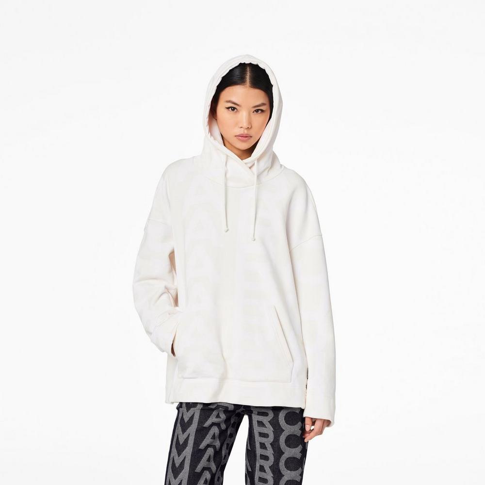 Sudadera Con Capucha Marc Jacobs Monogram Oversized Mujer Blancos | 47296UGMK