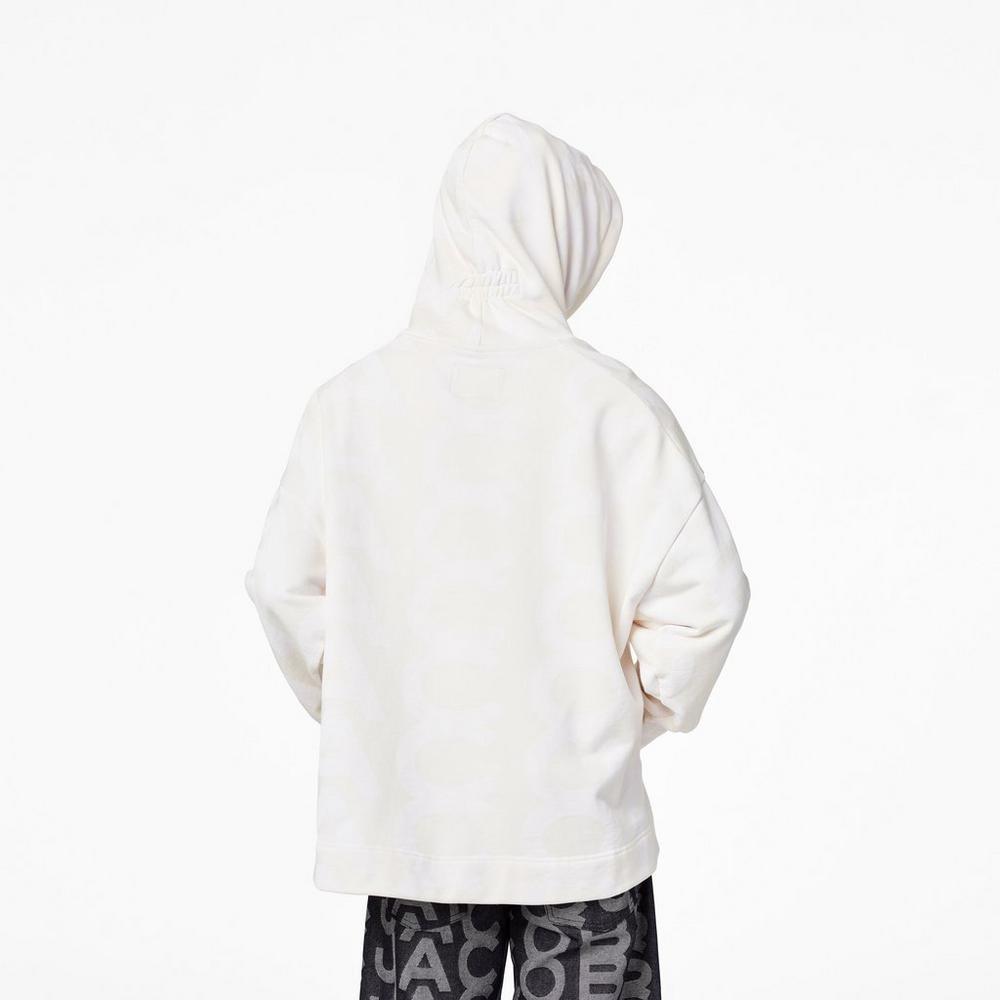 Sudadera Con Capucha Marc Jacobs Monogram Oversized Mujer Blancos | 47296UGMK