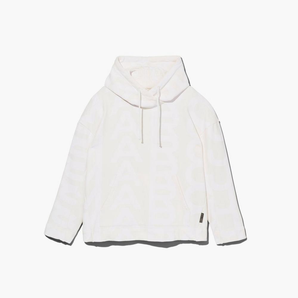 Sudadera Con Capucha Marc Jacobs Monogram Oversized Mujer Blancos | 47296UGMK