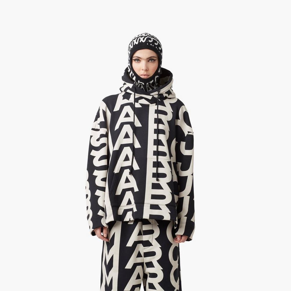 Sudadera Con Capucha Marc Jacobs Monogram Oversized Mujer Negros | 58794WDOK