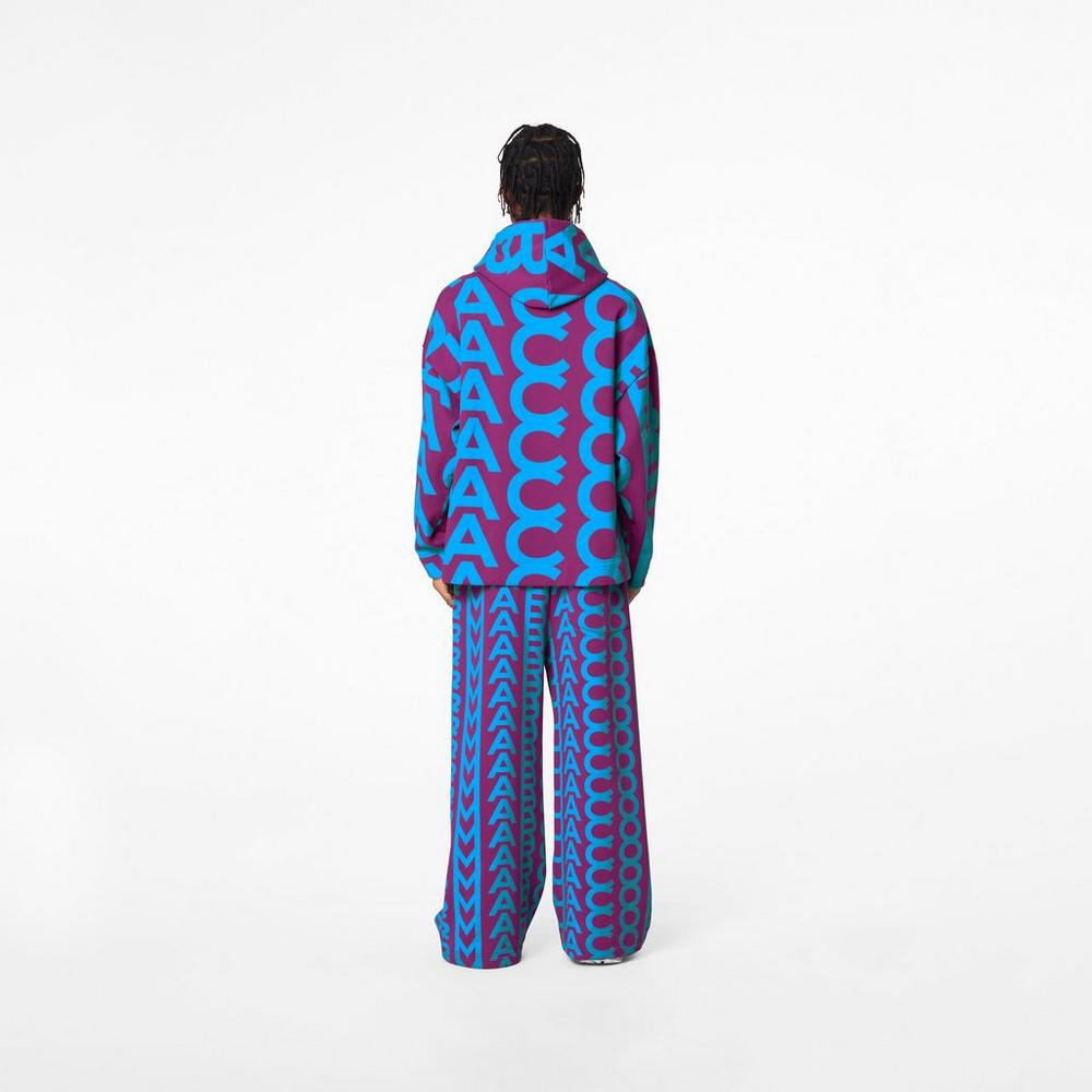 Sudadera Con Capucha Marc Jacobs Monogram Oversized Mujer Morados Azules | 70193LTSX