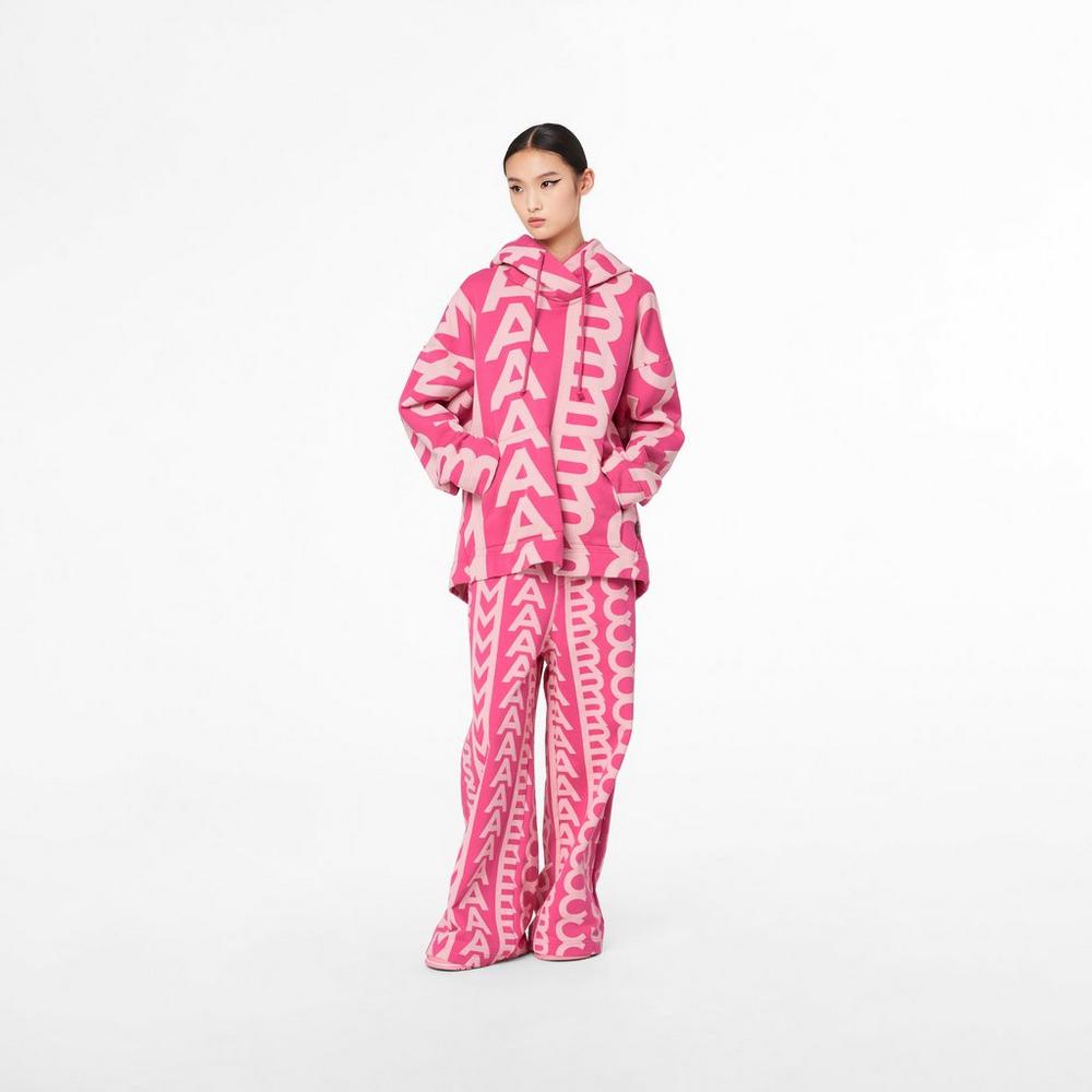 Sudadera Con Capucha Marc Jacobs Monogram Oversized Mujer Rosas Claro Rosas | 78492SRDB