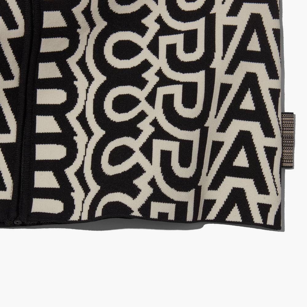 Suéteres Marc Jacobs Monogram Scuba Zip Up Mujer Negros | 29704KFOV