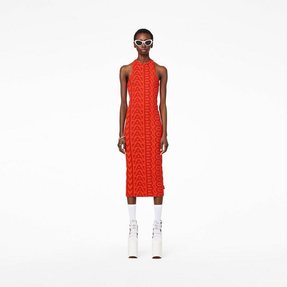 Vestido Marc Jacobs Monogram Racer Rib Mujer Naranjas Rojos | 89420CPBA