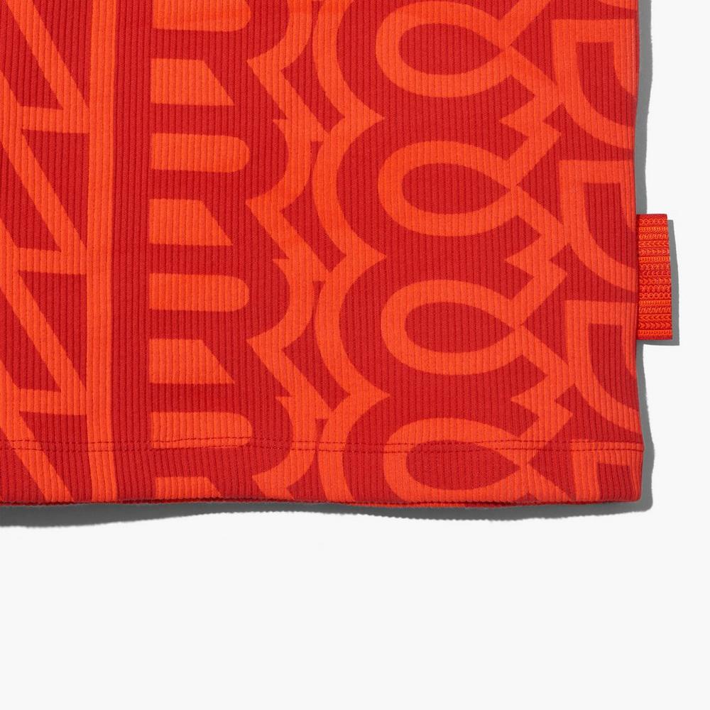 Vestido Marc Jacobs Monogram Racer Rib Mujer Naranjas Rojos | 89420CPBA