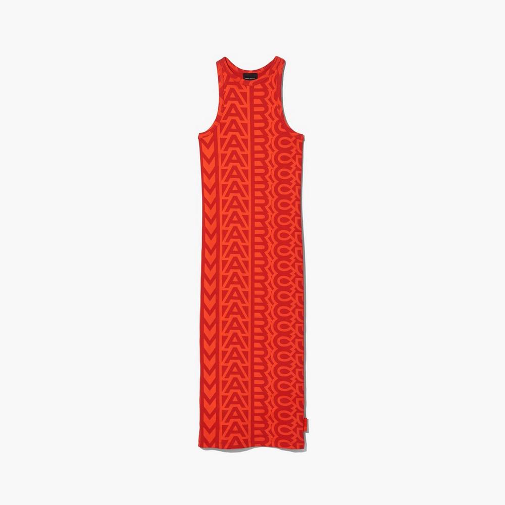 Vestido Marc Jacobs Monogram Racer Rib Mujer Naranjas Rojos | 89420CPBA