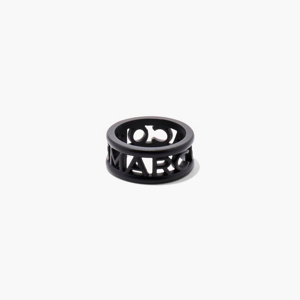 Anillos Marc Jacobs Monogram Logo DTM Mujer Negros | 46153OGJX
