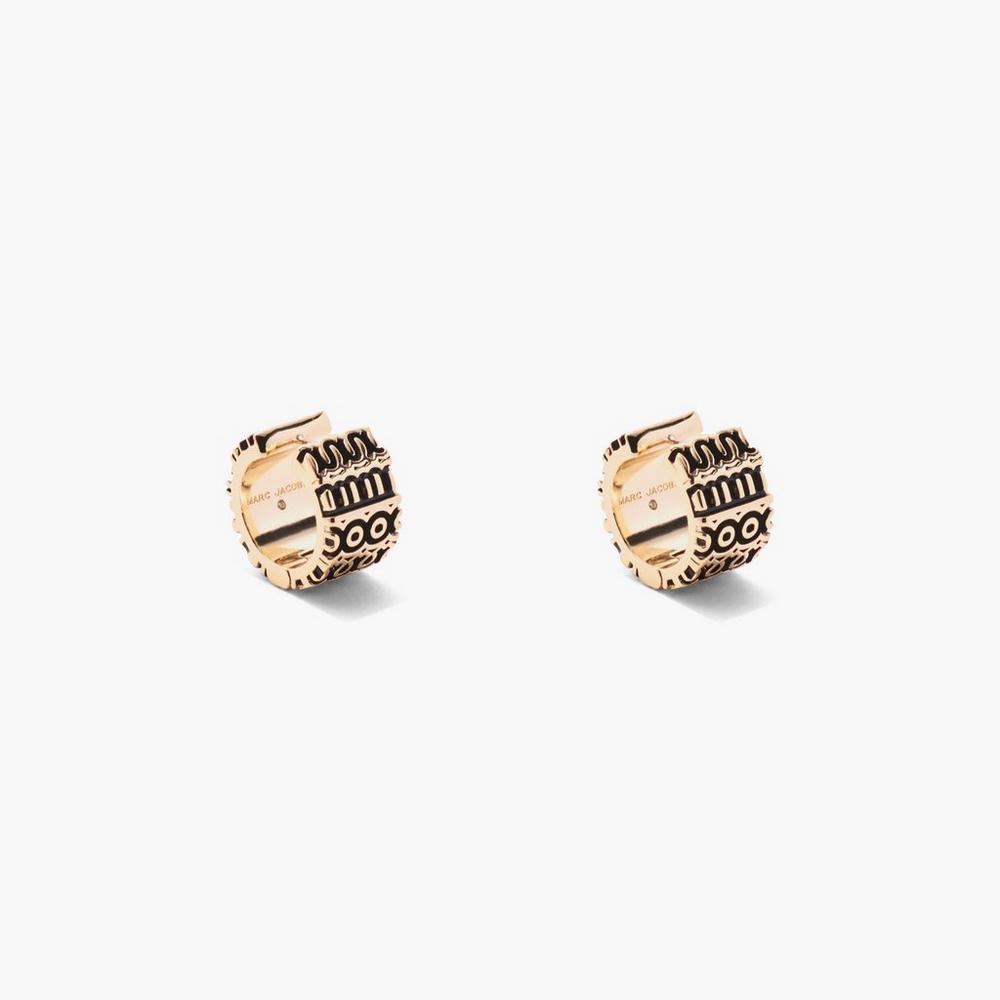Aro Marc Jacobs Monogram Engraved Mujer Dorados | 13496TEOS