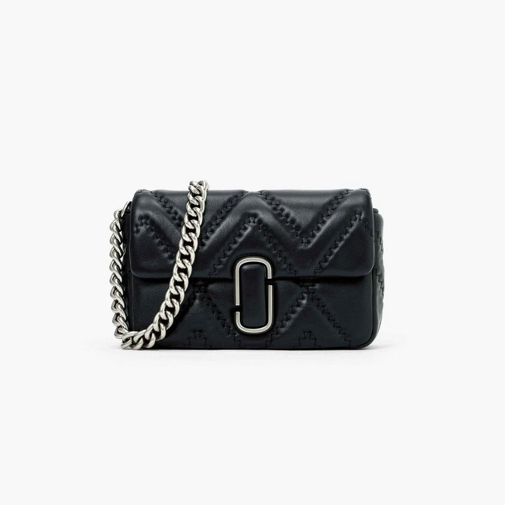 Bolsa De Hombro Marc Jacobs Acolchado Cuero J Marc Mujer Negros | 96728FGKO