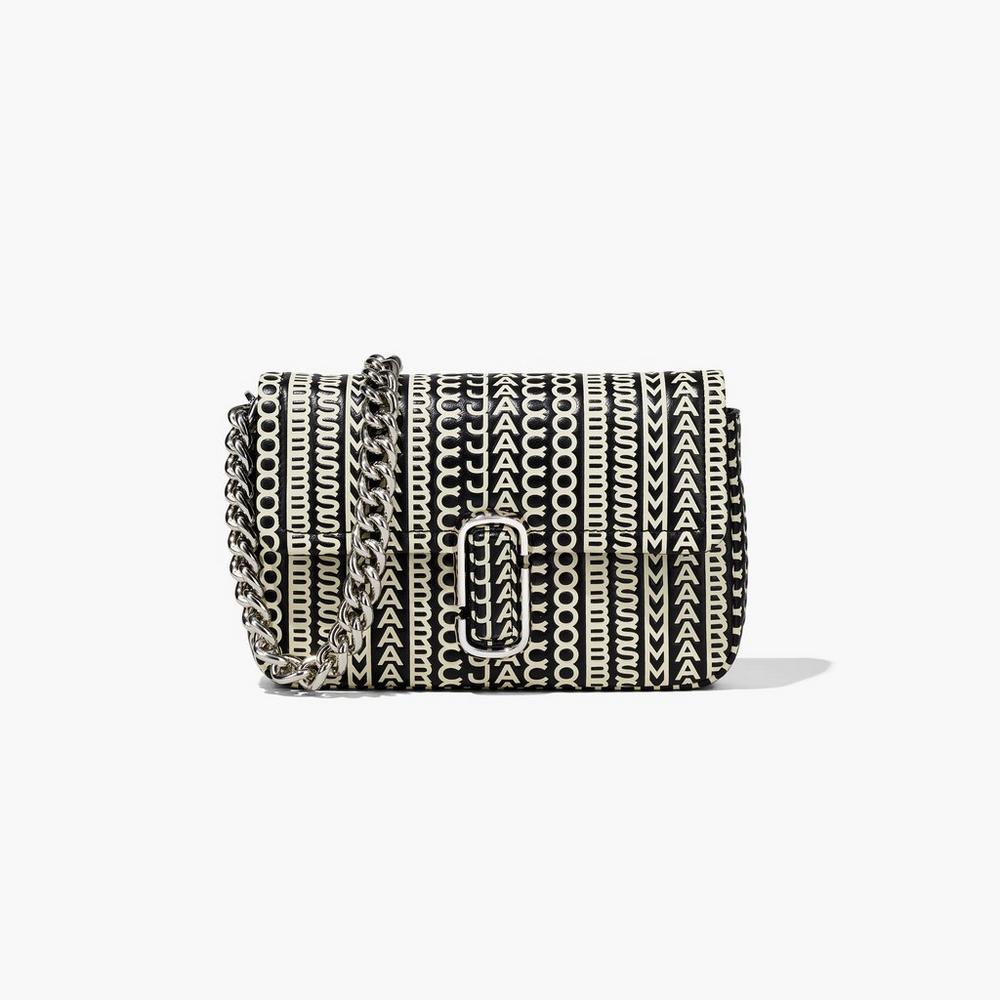 Bolsa De Hombro Marc Jacobs Monogram Cuero J Marc Mujer Negros Blancos | 29408HXRQ
