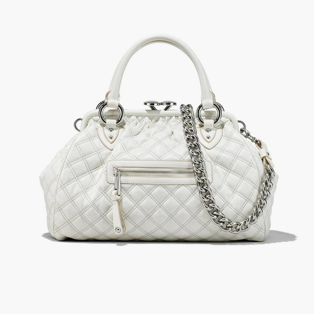 Bolsa De Hombro Marc Jacobs Re-Edition Acolchado Cuero Mujer Blancos | 04567RXOS