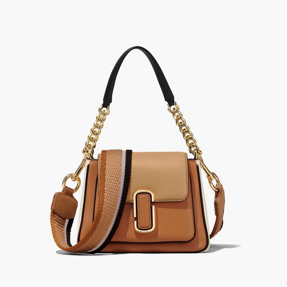Bolso Satchel Marc Jacobs Colorblock J Marc Chain Mini Mujer Marrom Multicolor | 25386ZDJG