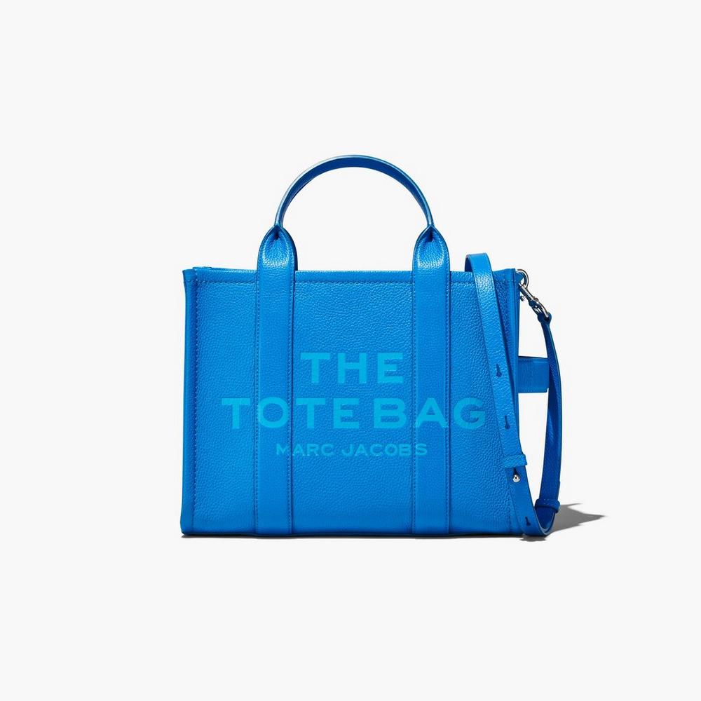 Bolso Tote Marc Jacobs Cuero Medium Mujer Azules | 79540ELVC